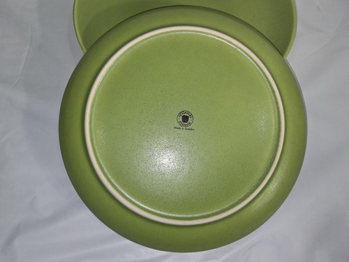 4 Platos de Cena Hoganas Cerámica Verde Manzana Hechos en Suecia 10.25" Gres - Imagen 6 de 7