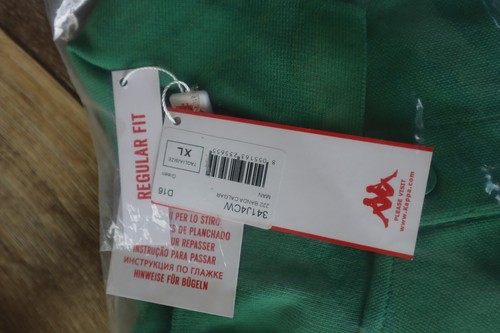 Kappa Men’s Polo Shirt Green Size X-Large with Logo Stripe NEW W/TAGS - Picture 7 of 9