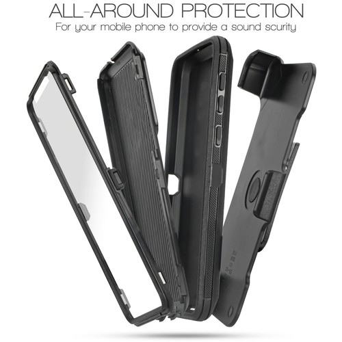 For Moto G9 PLAY Heavy Duty Holster Built In Screen Protector Kickstand - Picture 8 of 18