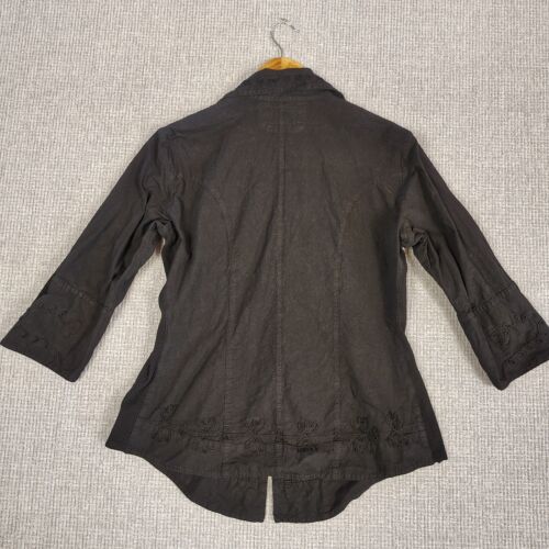 Vtg Scully Sz L Black Western Shirt 3/4 Sleeve Embroidered Cowgirl Equestrian - Picture 4 of 13