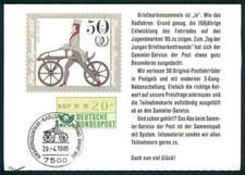 BRD GEWINNSPIELKARTE 1986 ATM KARLSRUHE DRAIS FAHRRAD CYCLING m3644