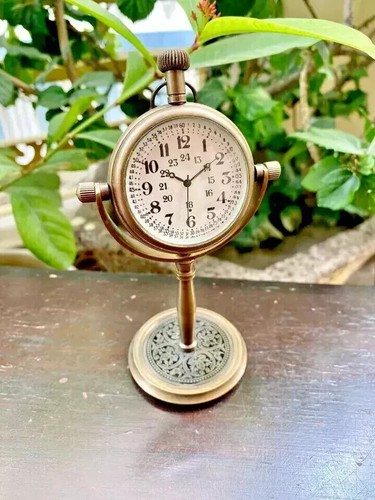 Beautiful Nautical Desk Antique Clock Brass Table Vintage Brass Clock beast gift - Bild 2 von 4