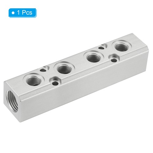 4Way 6Port G1/2" G1/4" Air Manifold PNEUMATIC Inline Manifold Block - Picture 3 of 6