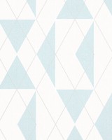 Vliestapete Dreiecke Grafik Weiß Blau Glanz Novamur Chelsea 6737-80 (3,41€/1Qm)