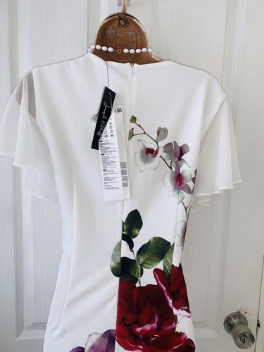 JOSEPH RIBKOFF Off White floral bodycon dress uk size 18 - Picture 12 of 16