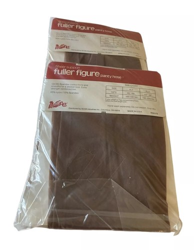 NOS Lot of 2 Matisse Fuller Figure Pantyhose XL-3 Taupe Nylon Panty Leg - Picture 2 of 10