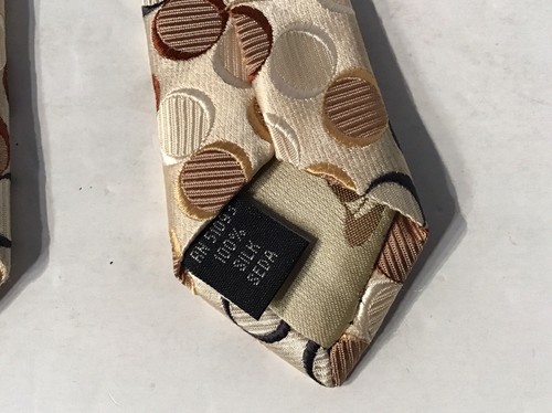 Steve Harvey Collection Silk Neck Tie, Geometric , Champagne Menswear Style - Picture 5 of 5