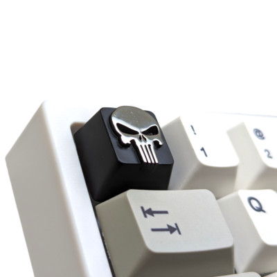 Punisher Skull Shine Through Metal Keycap for Mechanical Keyboards