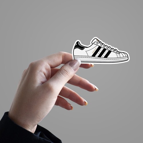 Adidas Superstar Retro Sneaker Sticker | Adidas Hip-Hop Vinyl Sticker - Picture 2 of 4