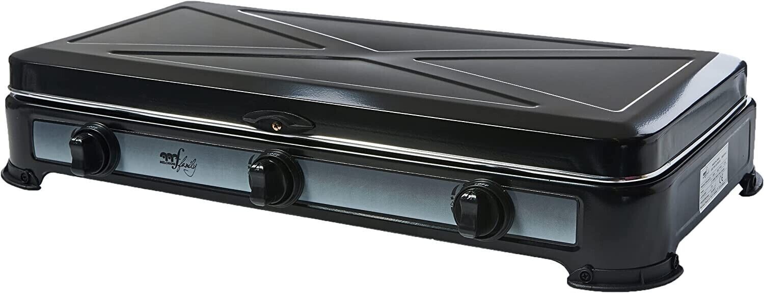 Melchioni Family 118360112 Fornello a Gas 3 Fuochi Minerva 3 Nero