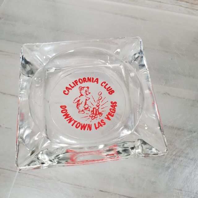Vintage California Club Downtown Las Vegas Casino Clear Glass Red Bear Vintage California Club Downtown Las Vegas Casino Clear Glass Red Bear