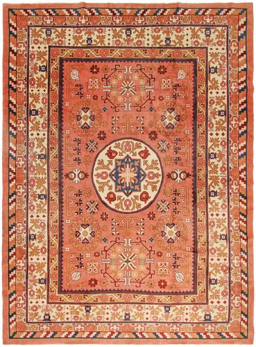 9x12 Rare Vintage Chinese Art Deco Art Nouveau Khotan Rug 262cmx361cm Pink  - Picture 1 of 12