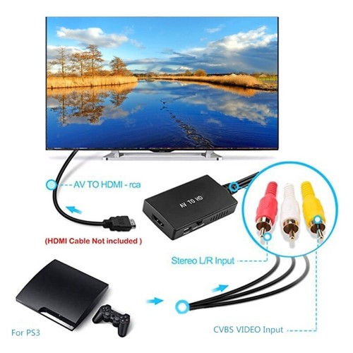 RCA to HDMI-compatible Converter Composite Adapter 1080P PAL/NTSC forXbox/PS3 - Picture 9 of 19