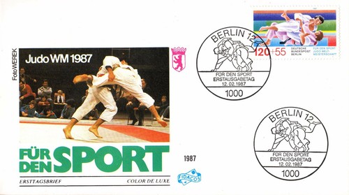 Ersttagsbrief Berlin MiNr. 778, Sporthilfe: Judo-Weltmeisterschaften, Essen (1a)