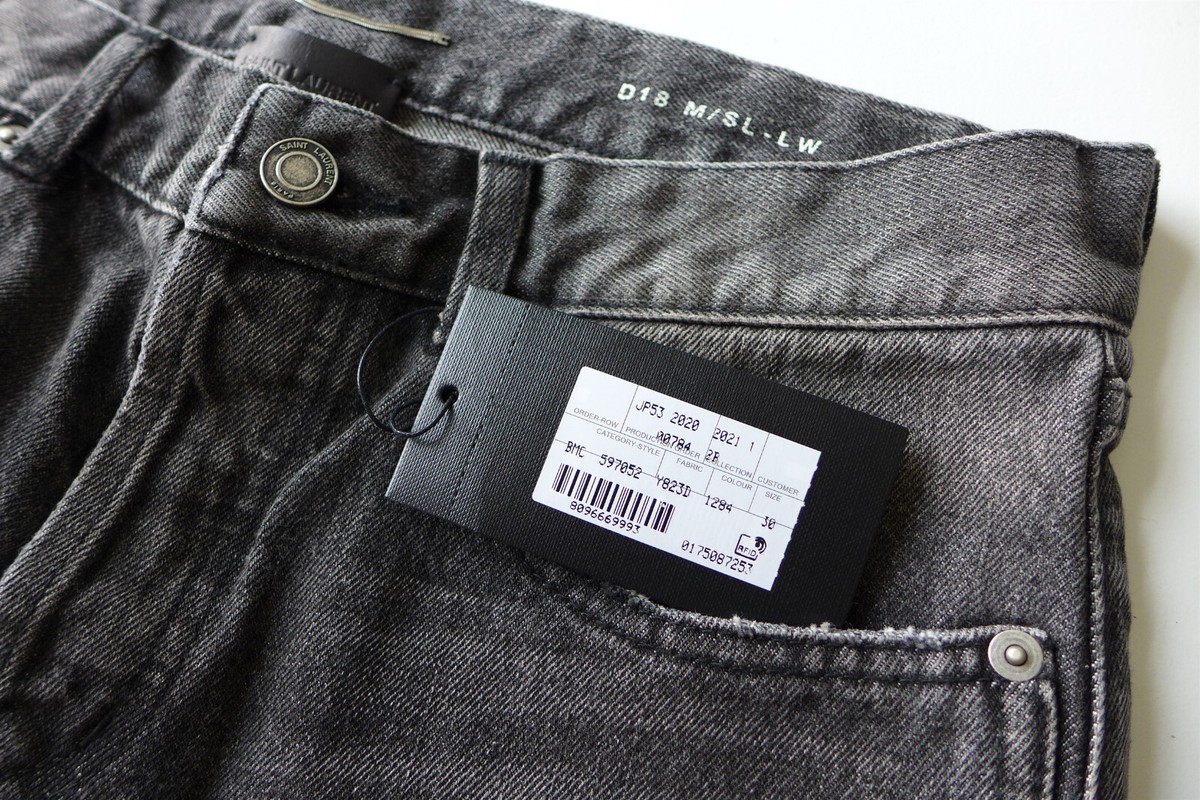 Saint Laurent D18 Jeans in Washed Black Denim - 30, 32, 34 &