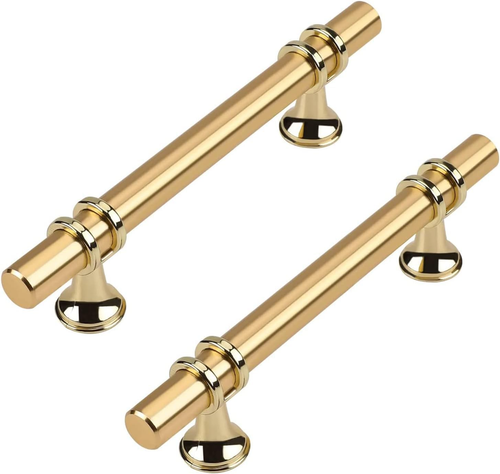 6" Cabinet Drawer Pulls Brushed Brass Gold Tone Bar Handles 10 Piece USA Seller - Picture 8 of 8