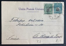 1927 Lima Peru German Bank Postcard Cover To Switzerland