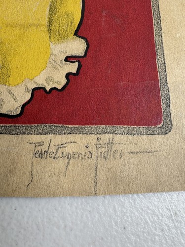 Antikes Original Poster Aquarell signiert 1910’er Harvard Pearle Eugenia Fidler - Bild 2 von 11