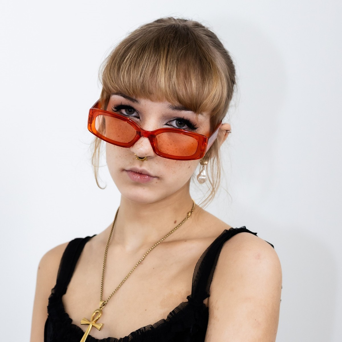 b926✨希少✨【PPFM】90s　00s　Y2K　八の字　ラムレザー　送料無料 Wholesale Y2K Punk Sports Sunglasses