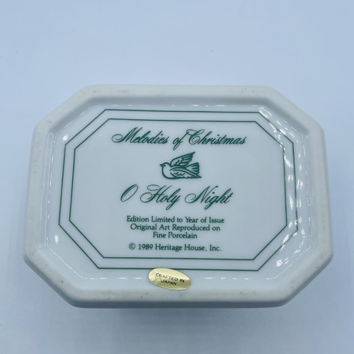 VTG Melodies of Christmas by HERITAGE HOUSE “O Holy Night”  Porcelain Music Box - Picture 7 of 8