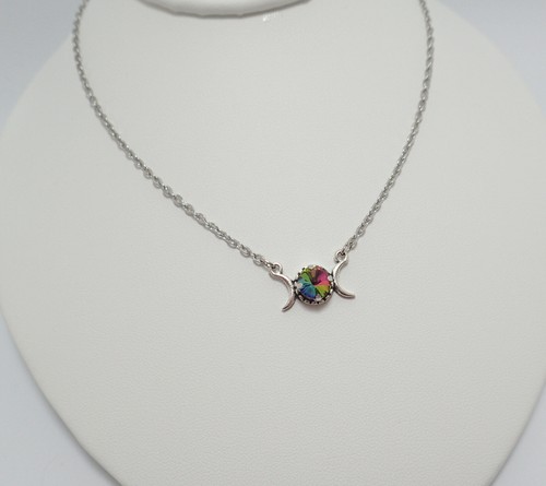 Crescent Triple Moon Goddess Priestess Choker Necklace Wicca Pagan Wiccan Gothic - Picture 44 of 65