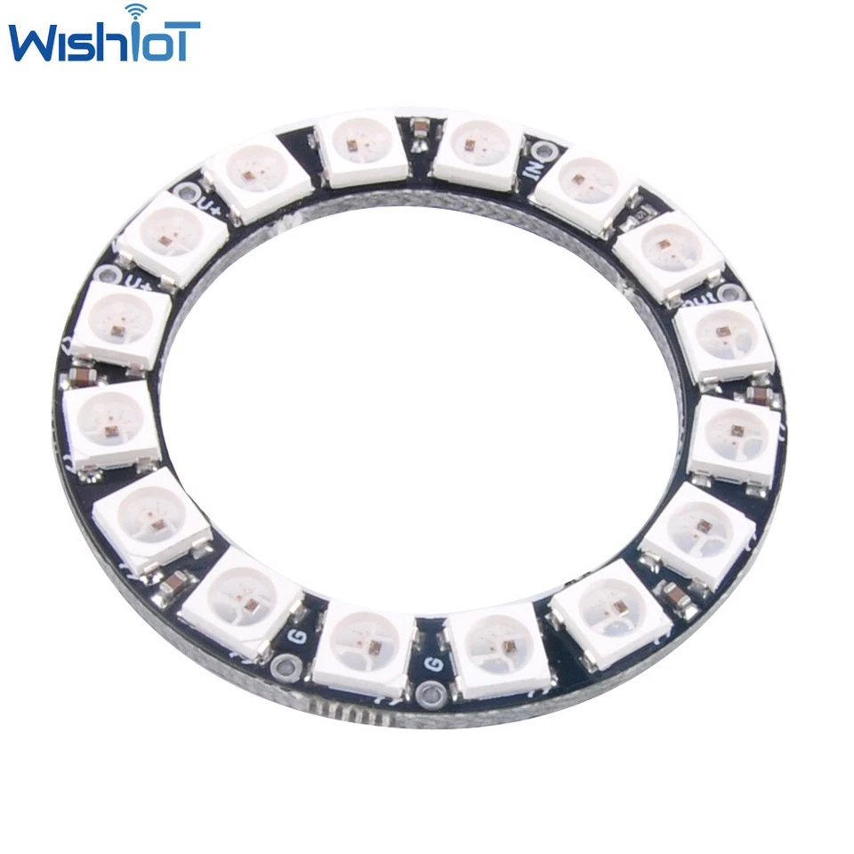 5PCS DC5V WS2812B 5050 RGB WS2812 Ring Individually Addressable 16 Led Pixel - Image 2 of 4