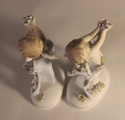Placas de pared de querubín Lefton 1955 de colección - par de ángeles de porcelana, Japón - Imagen 8 de 11