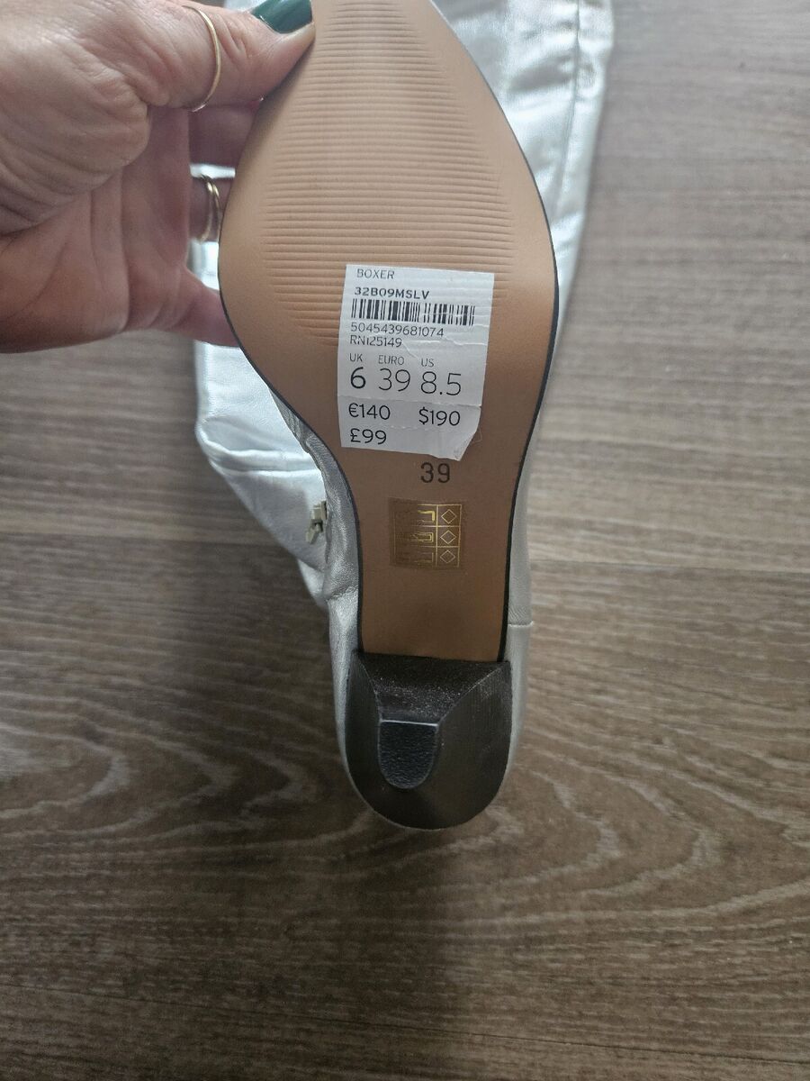 Silver shop boots topshop