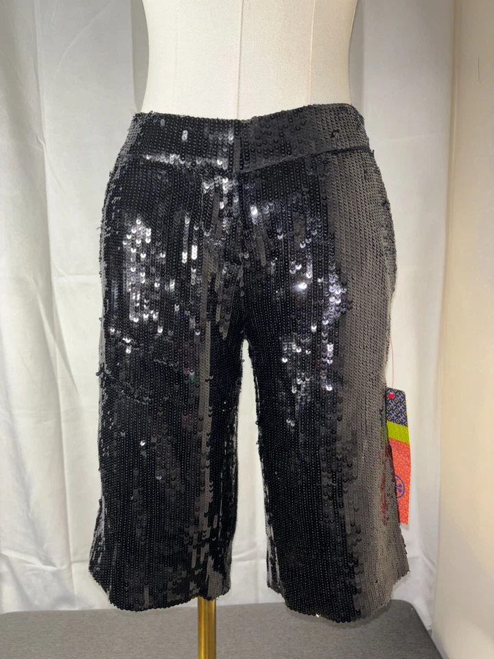 Nuevo Bermudas Tory Burch Lentejuelas Negras Talla 0 ENVÍO GRATIS HOY