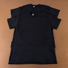 Lot of 2 Gildan Heavy Cotton Men's Medium Black Short Sleeve Crew Neck Tees New