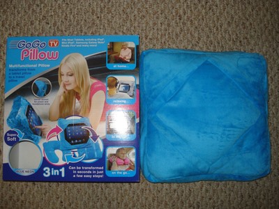Nib Blue Go Go Pillow Holds Tablet Travel Pillow Multifunctional