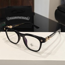 Chrome Style Hearts Black Golden Frame Glasses Women Men Eyewear
