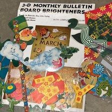 Vintage Peck Die Cut Bulletin Board Set Month...