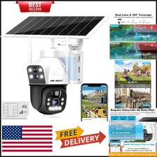 Dual Lens Solar-Powered Security Camera - 15600mAh Battery, Night Vision 25m