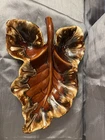 Hull Pottery Leaf Platter Brown Drip Glaze USA Oven Proof