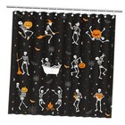 Halloween Skull Shower Curtain for Bathroom 72 x 72 Inches Funny and Black