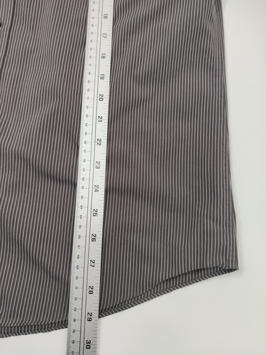 Merona Mens Size Medium 15-15 1/2 Black & Gray Striped Long Sleeve Button Down - Picture 10 of 12