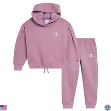 Girls Athletic Hoodie  Sweatpant Set - Fleece Sweatsuit for Kids