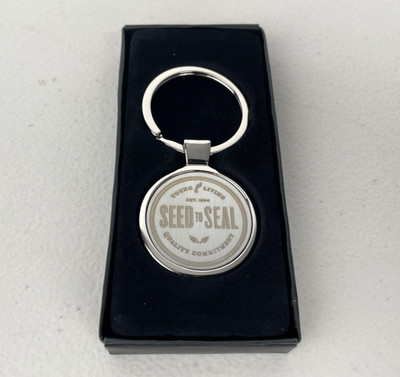 Young Living Original Seed to Seal Quality Commitment Silver Round Key Chain NEW