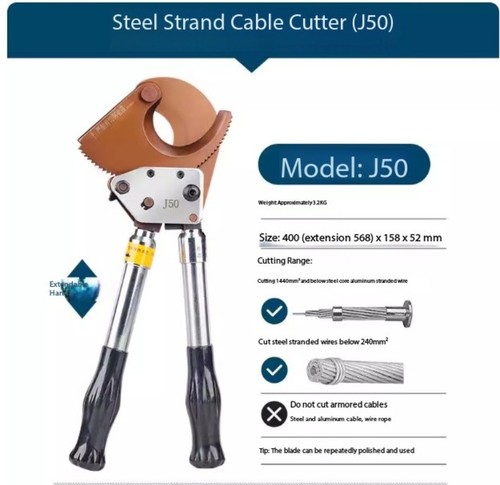 Ratchet Type Cable Cutters Cable Cutters Twisted Wire Cutters and Wire Cutters - Picture 4 of 19