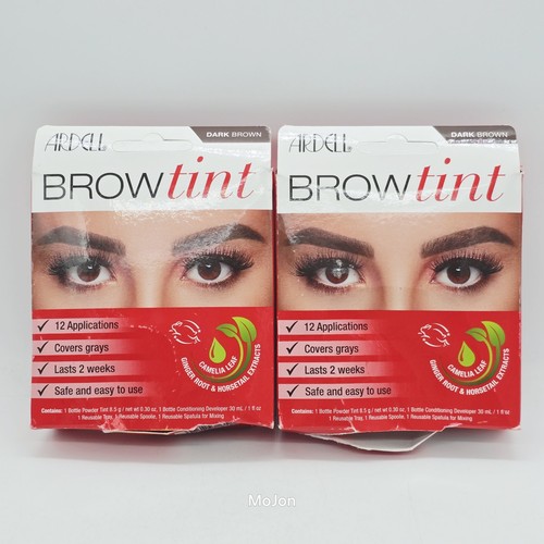 Lot Of 2 Ardell Professional Brow Tint Kit 12 Applications Dark Brown Torn Box - 第 1/4 張圖片