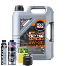 Motoröl 5W30 LIQUI MOLY Top Tec 4200 5L +MANN Ölfilter +Spülung +Cera Tec