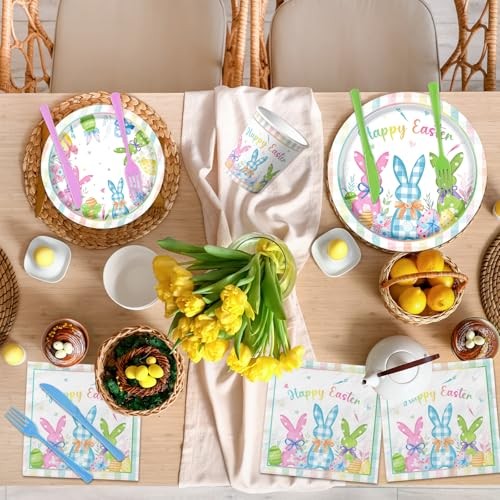 Happy Easter Plates and Napkins 168pcs Easter Party Supplies Tableware Set - Picture 3 of 5