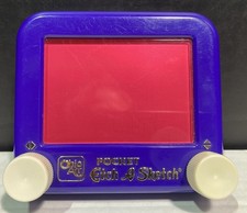 Vintage Ohio Art Pocket  Etch A Sketch  Fun Purple  Red Color Works Great