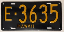 1953 HAWAII License Plate - HI - #E-3635