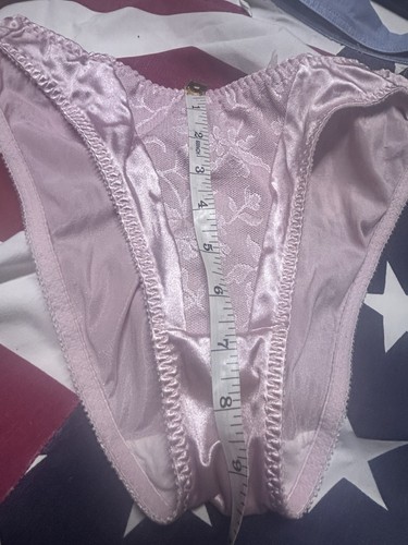 Braguita de bikini vintage Vanity Fair satinada elástica brillante talla 7 bonita rosa - Imagen 6 de 6