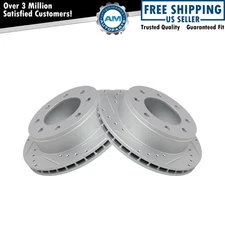 Performance Drilled & Slotted Rear G-Coated Disc Brake Rotor Pair