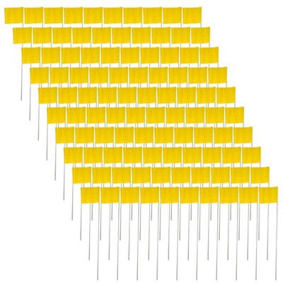 2 X 3 X 15 inch Wire Marking Flags Yellow (100 Pack)