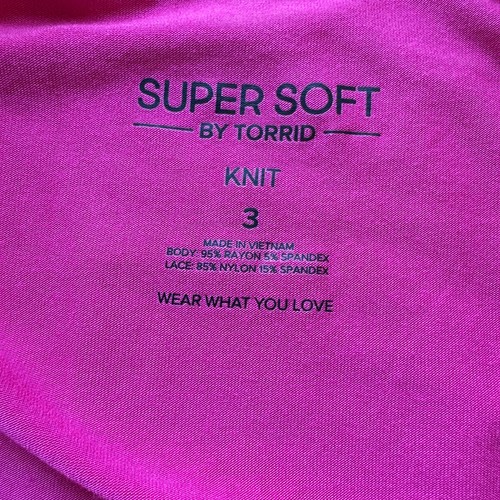 Blusa Torrid Fucsia Rosa Cuello Cuadrado Talla 3X Malla Lunares Manga Transparente Nueva con Etiquetas - Imagen 8 de 12