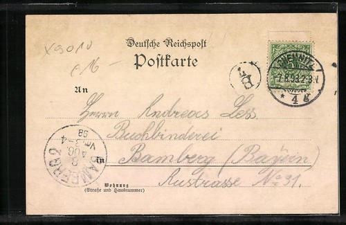 Chemnitz, Ansichtskarte, St. Markuskirche mit Straße 1898 - Picture 2 of 2